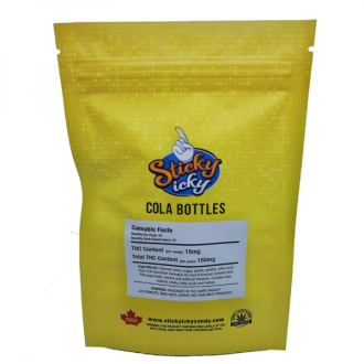 Buy Sticky Icky Sour Cola Bottles 150mg THC Online at Top Shelf BC